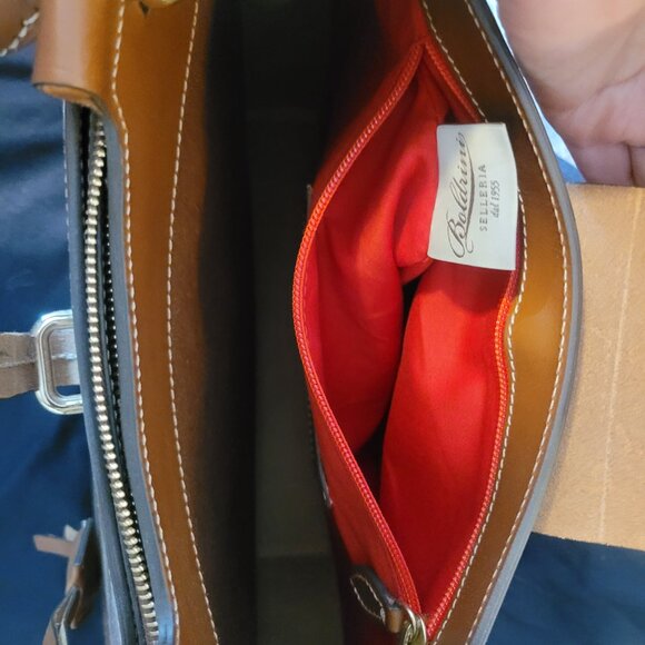 Boldrini Selleria | Isla Tab Double Entry Smooth Leather Satchel Bag, Handbag - Picture 5 of 5